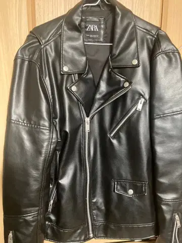 ZARA 블랙 더블 라이더 자켓 아우터 코트 남성용