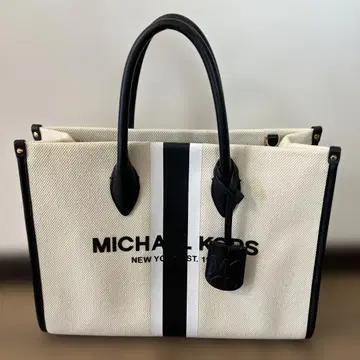 MICHAEL KORS 토트백 아이보리 블랙 숄더 스트랩 포함