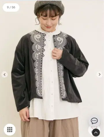 사만사 모스모스 마카베 앨리스 자수 자켓 블랙 겉옷 블랙 sm2