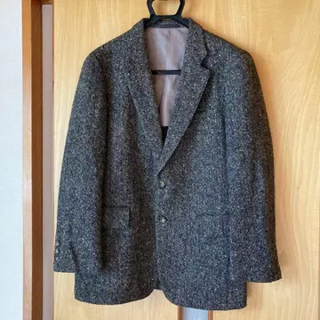 80년대 그레이 계열 트위드 2버튼 자켓