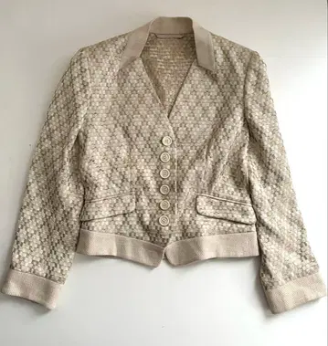 새상품급 ETRO 에트로 린넨 실크 혼방 라메 자켓 40