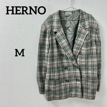 HERNO (헬노) 테일러드 자켓 체크 무늬 더블 버튼