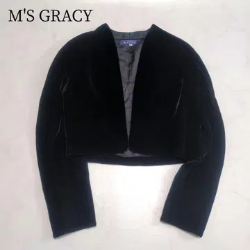 M'S GRACY 벨로아 볼레로 고급 실루엣 광택감 일본제 블랙