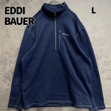 에디 바우어 플리스 풀오버 L 하프 지퍼 방한 네이비 [ 7382 ]