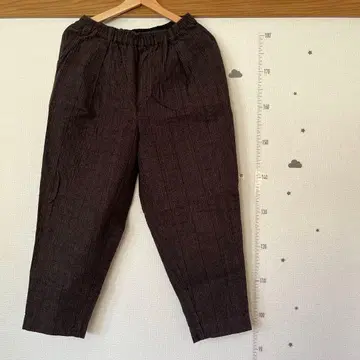 체크 무늬 캐주얼 팬츠 [ 브라운 ]