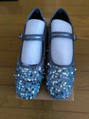 니코앤드 파란색 스팽글 플랫슈즈