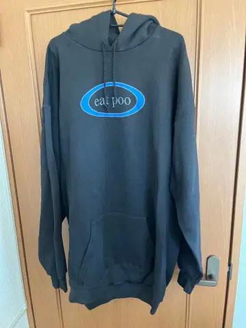 SANTEE eat poo 로고 후디 XL 블랙 USA제