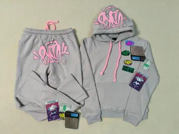 syna world 그레이 그래피티풍 로고 후드티 세트