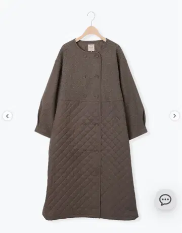 사만사 모스모스 멜톤 절개 퀼팅 코트 모카 브라운 롱 코트