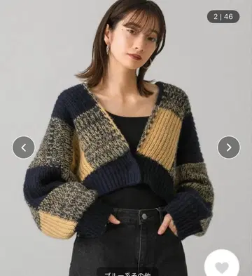 BIG 체크 숏 가디건