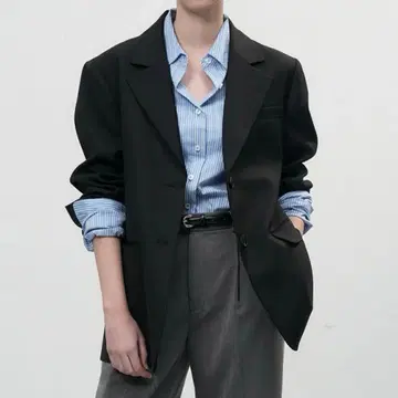 블랙 테일러드 자켓