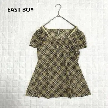 [ 이스트 보이 ] 상의 블라우스 튜닉 반팔 체크 M 9