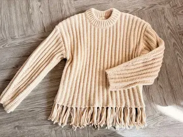 H&M ZARA 프린지 리브 스웨터 S 사이즈