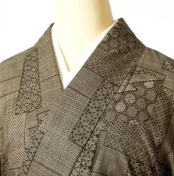 7637 본장 진흙 오시마 명주 색지 겹침 경위 무늬 미사용