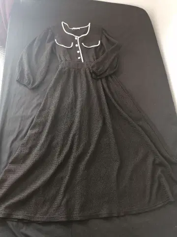 블랙 긴팔 클래시컬 원피스