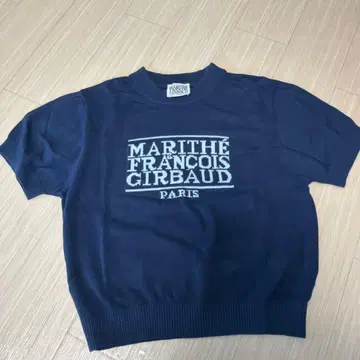 MARITHE FRANCOIS GIRBAUD 반팔 스웨터 네이비