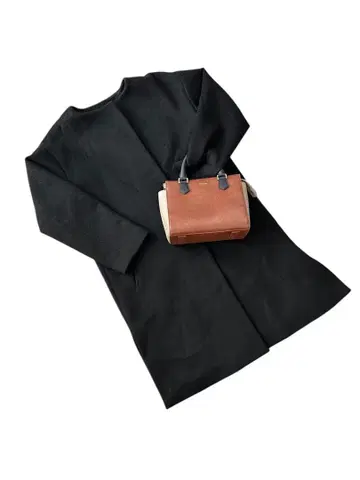 anyFAM 캐시미어 블렌드 노카라 코트 블랙