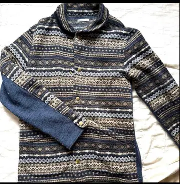 TAKEO KIKUCHI 기하학 패턴 긴팔 가디건