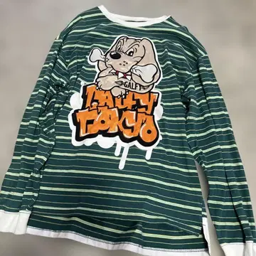 GALFY 갈피 빅 와펜 보더 롱T 그린 대형견 XL