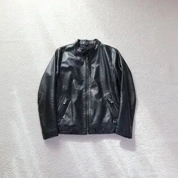 낫키님 소가죽 싱글 라이더 자켓 검정 블랙 M 가죽 천연 가죽