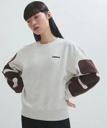 ADAM ET ROPE' 슬리브 패치 맨투맨