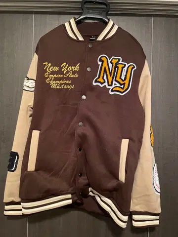 NY 바시티 자켓 브라운 L