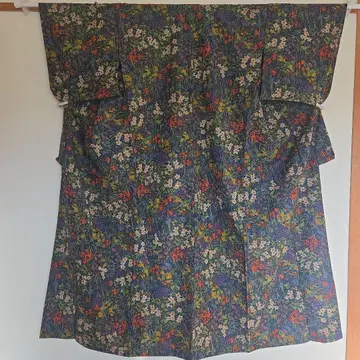 실크 울 기모노 화장 67 기장 160 톨 사이즈 꽃무늬