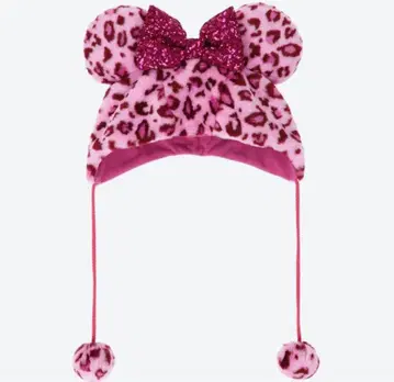 [ 택 포함 미사용 새상품 ] 핑크 레오파드 무늬 팬캡