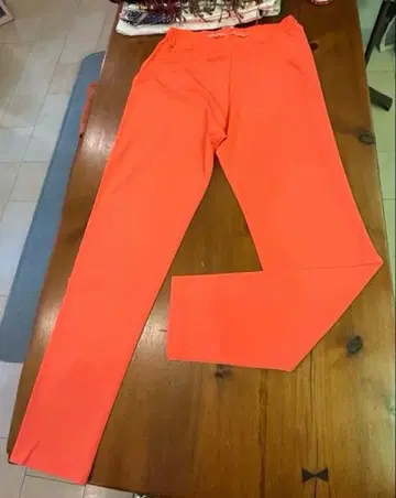 오렌지 스트레치 캐주얼 팬츠