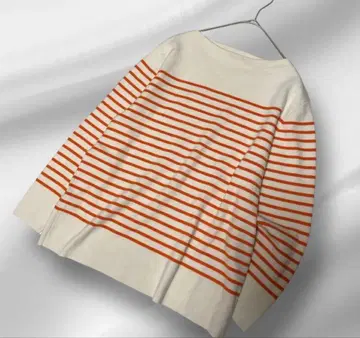 빅 사이즈! 새상품급 23구 보더 코튼 캐시미어 니트 44