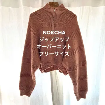 녹차 하프 지퍼 니트 pink