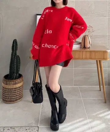 클리어 리버서블 니트 원피스