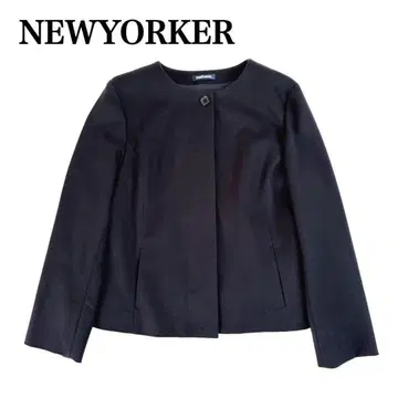 뉴요커 빅 사이즈 15호 노카라 자켓 네이비 히요쿠지타테