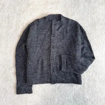 45R 셰틀랜드 초 거즈 908 가디건 차콜 그레이 2