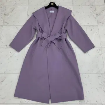 셀퍼드 롱 코트 리버 코트 M 사이즈 벨트 포함 울 퍼플