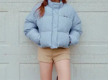 CUDDLE GINGHAMCHECK PUFFER JACKET