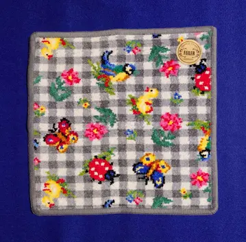 FEILER 하이디 체크 그레이 손수건 레어품 귀중품