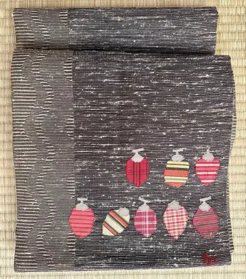 나고야 오비 말린 감 무늬