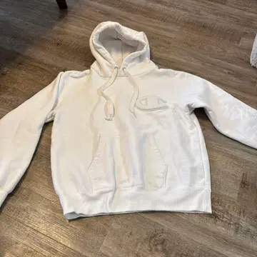 챔피언 후디 화이트 보아 로고 M 사이즈