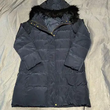 GU 네이비 후드 부착 다운 자켓 XL