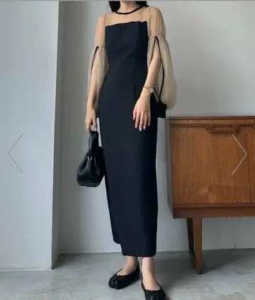 Louere 볼륨 소매 원피스 L 사이즈