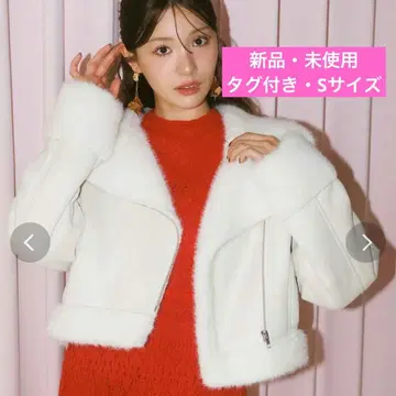 [ 새상품 택 포함 ] MERCURYDUO 페이크 무스탕 봄버 자켓