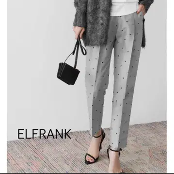 엘프 랭크 테이퍼드 팬츠 도트 워셔블 팬츠