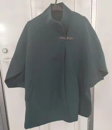 다크 그린 판초 케이프 코트