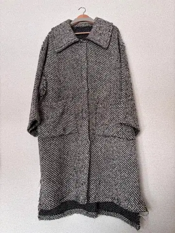 [ IKUMI ] 트위드 패턴 리버서블 kint 롱 코트
