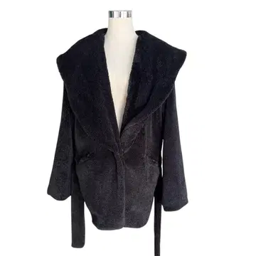 lavanda 라바나 우노 미사코 보아 가운 코트 블랙 새상품급