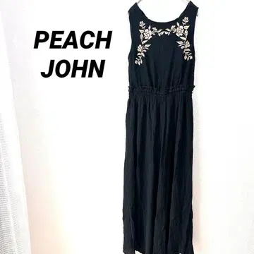 200 피치 존 살로펫 올인원 와이드 팬츠 꽃무늬 자수 블랙 M