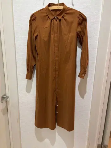 매킨토시 브라운 긴팔 셔츠 원피스 38