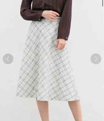 트위드 플레어 스커트 화이트