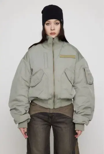 LAGUA GEM BIG POCKET MA-1 그레이 자켓